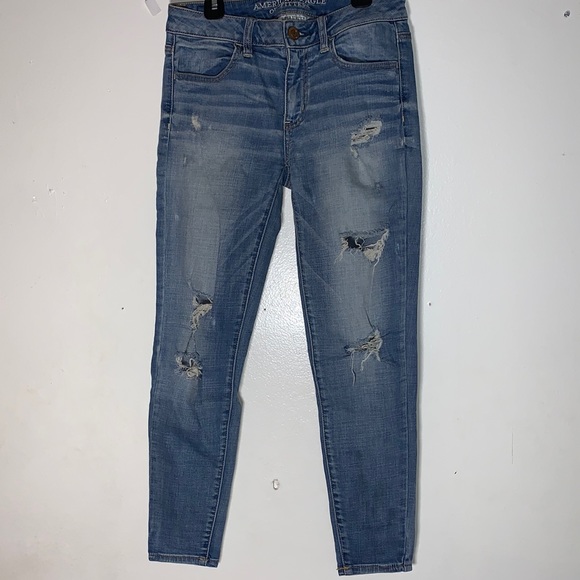 American Eagle Outfitters Women’s Sz 4 Super Stretch Mid-Rise Jegging Ankle - Picture 1 of 4
